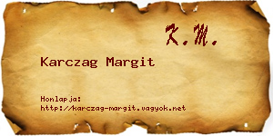 Karczag Margit névjegykártya